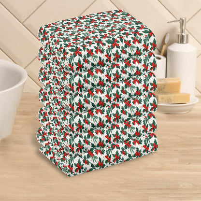 Holly Bow Hand Towels (6 Pcs) - DeRose Seasonal