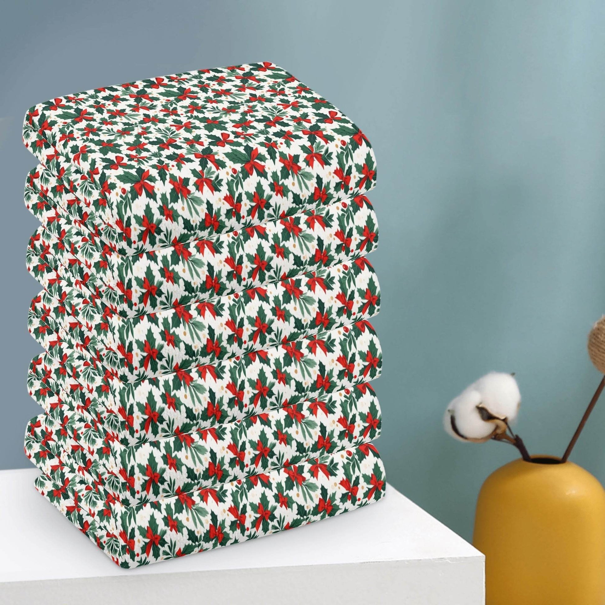 Holly Bow Hand Towels (6 Pcs) - DeRose Seasonal