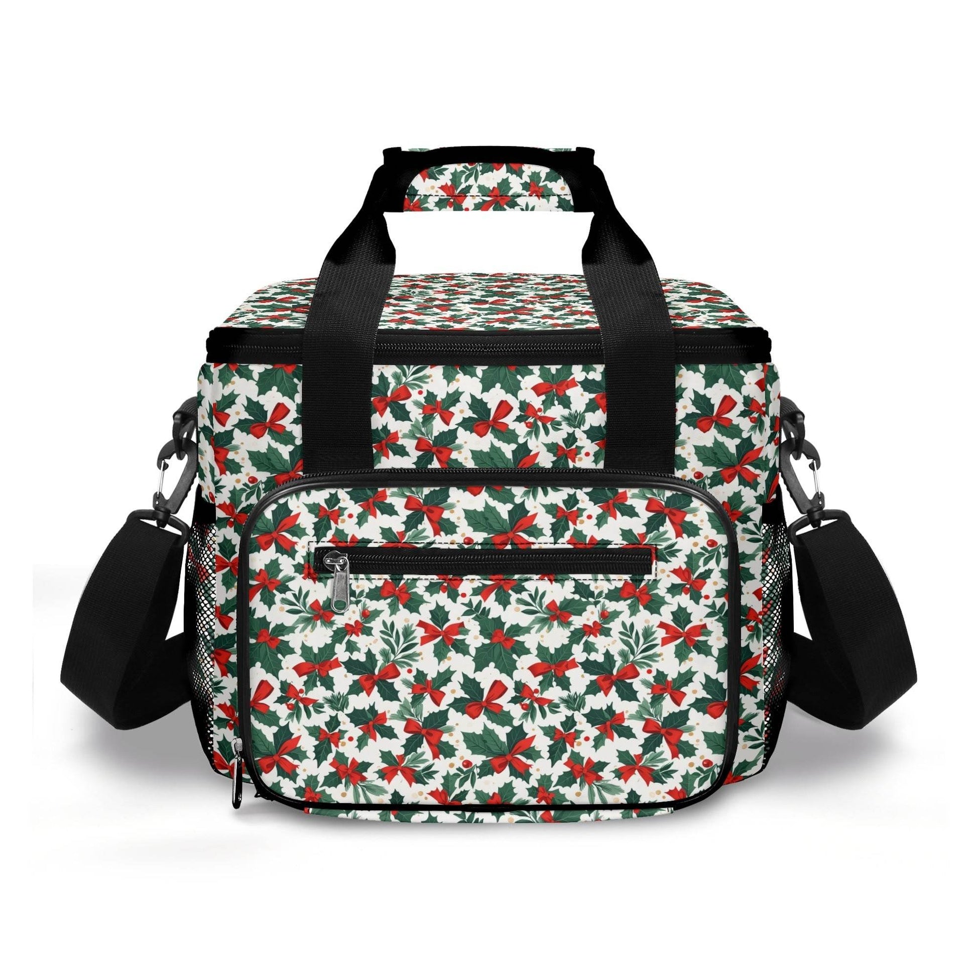 Holly Bow Insulated Leakproof Cooler Bag Lunch Box - DeRose Seasonal