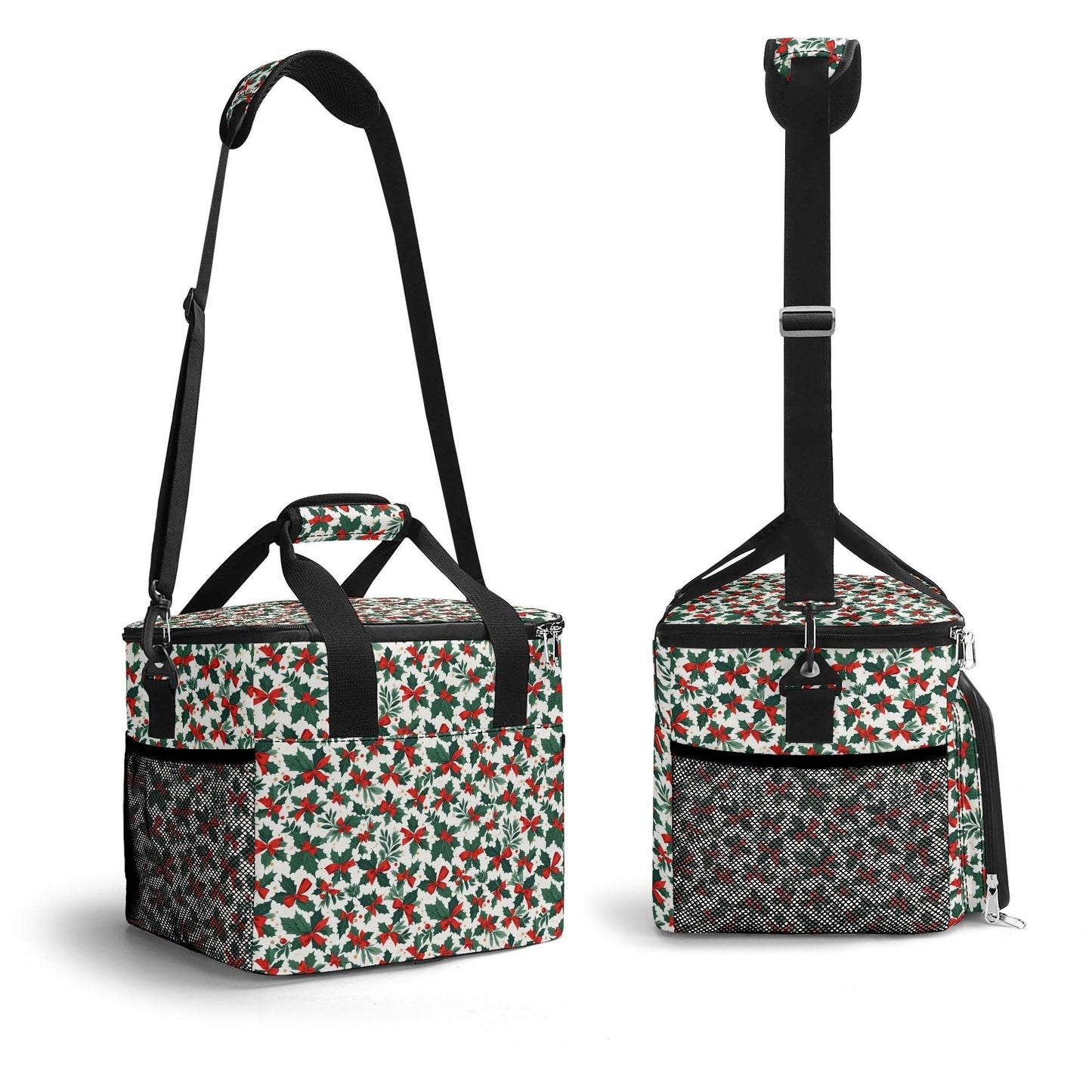 Holly Bow Insulated Leakproof Cooler Bag Lunch Box - DeRose Seasonal