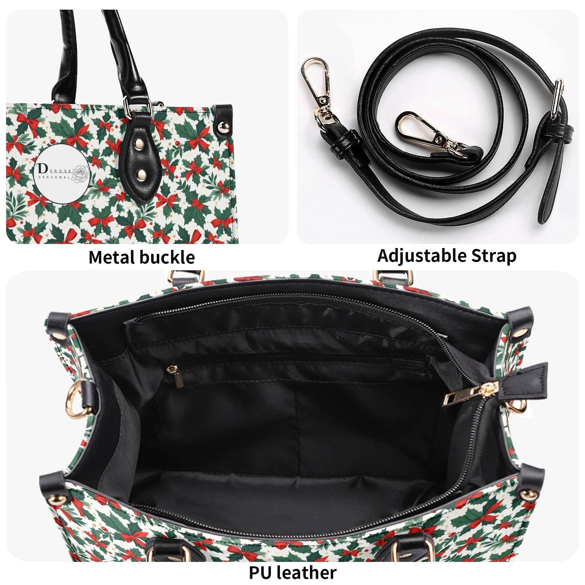 Holly Bow Luxury Women Leather Handbag (3 sizes) - DeRose Seasonal