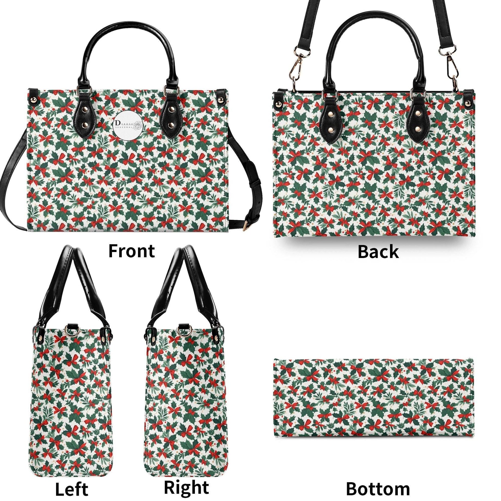 Holly Bow Luxury Women Leather Handbag (3 sizes) - DeRose Seasonal