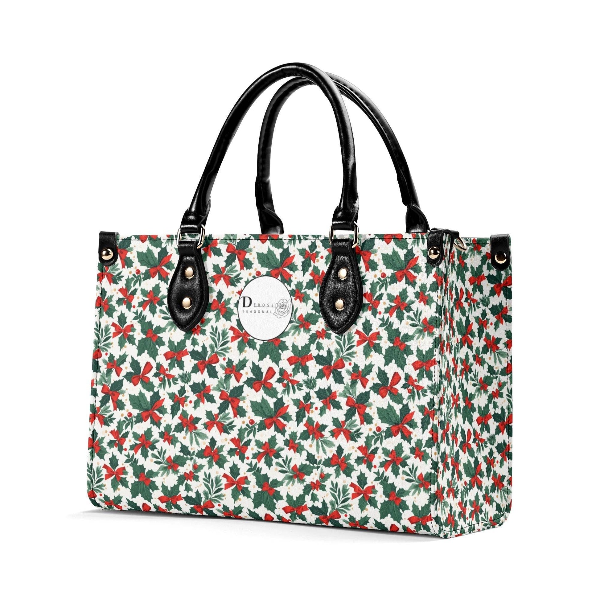 Holly Bow Luxury Women Leather Handbag (3 sizes) - DeRose Seasonal