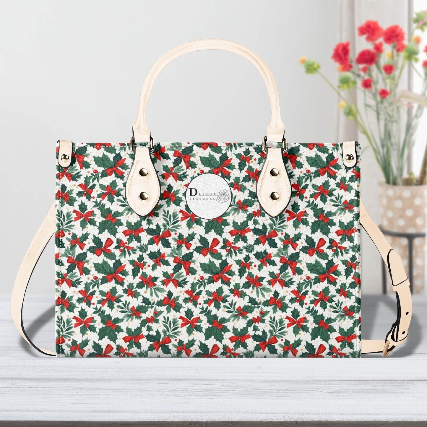 Holly Bow Luxury Women Leather Handbag (3 sizes) - DeRose Seasonal