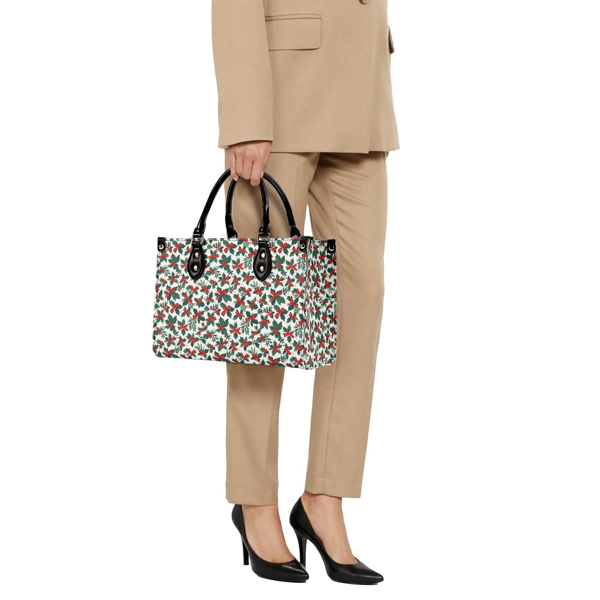 Holly Bow Luxury Women Leather Handbag (3 sizes) - DeRose Seasonal