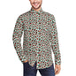 Holly Bow Men's Classic Long-Sleeved Button up Polyester Dress Shirt - DeRose Seasonal