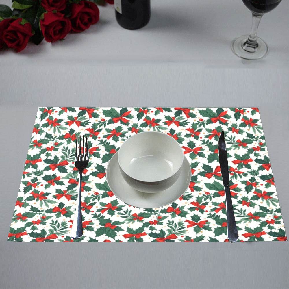 Holly Bow Table Placemat (set of 6) - DeRose Seasonal