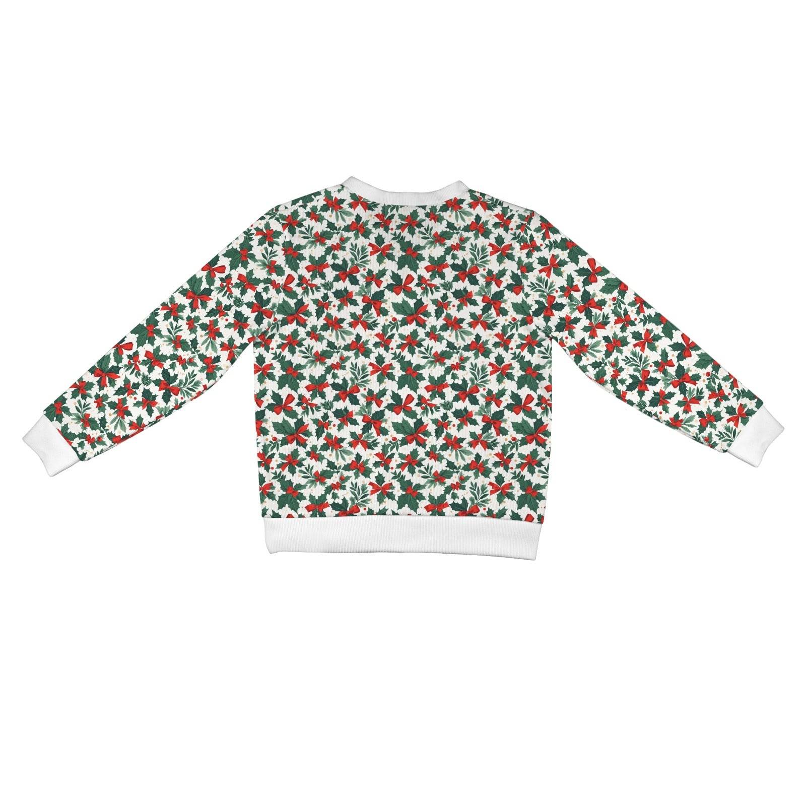 Holly Bow Women's Cardigan Button Sweater Custom Women's Cardigan (Model H73) - DeRose Seasonal