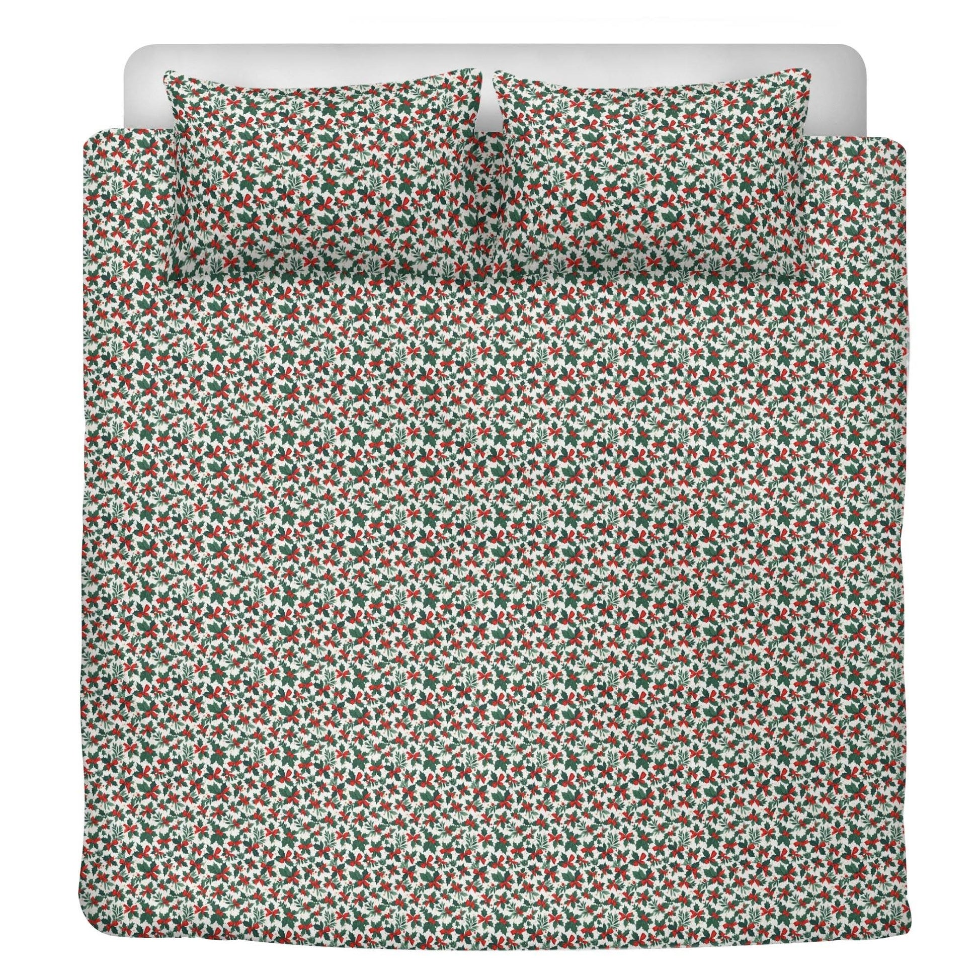 Holly Bows 3 Pcs Beddings - DeRose Seasonal