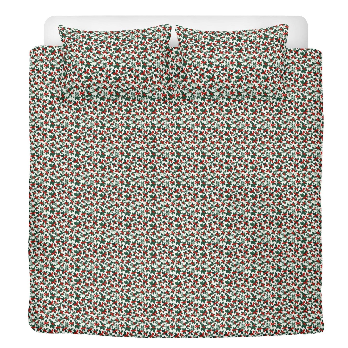 Holly Bows 3 Pcs Beddings - DeRose Seasonal