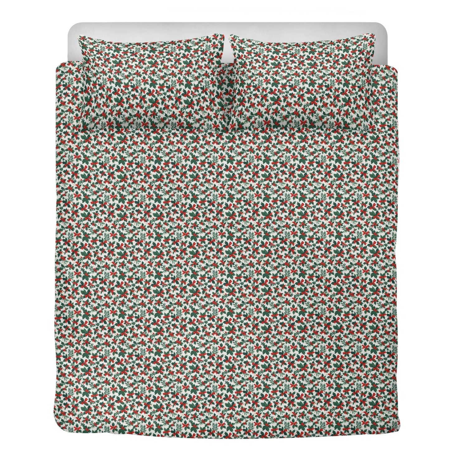 Holly Bows 3 Pcs Beddings - DeRose Seasonal
