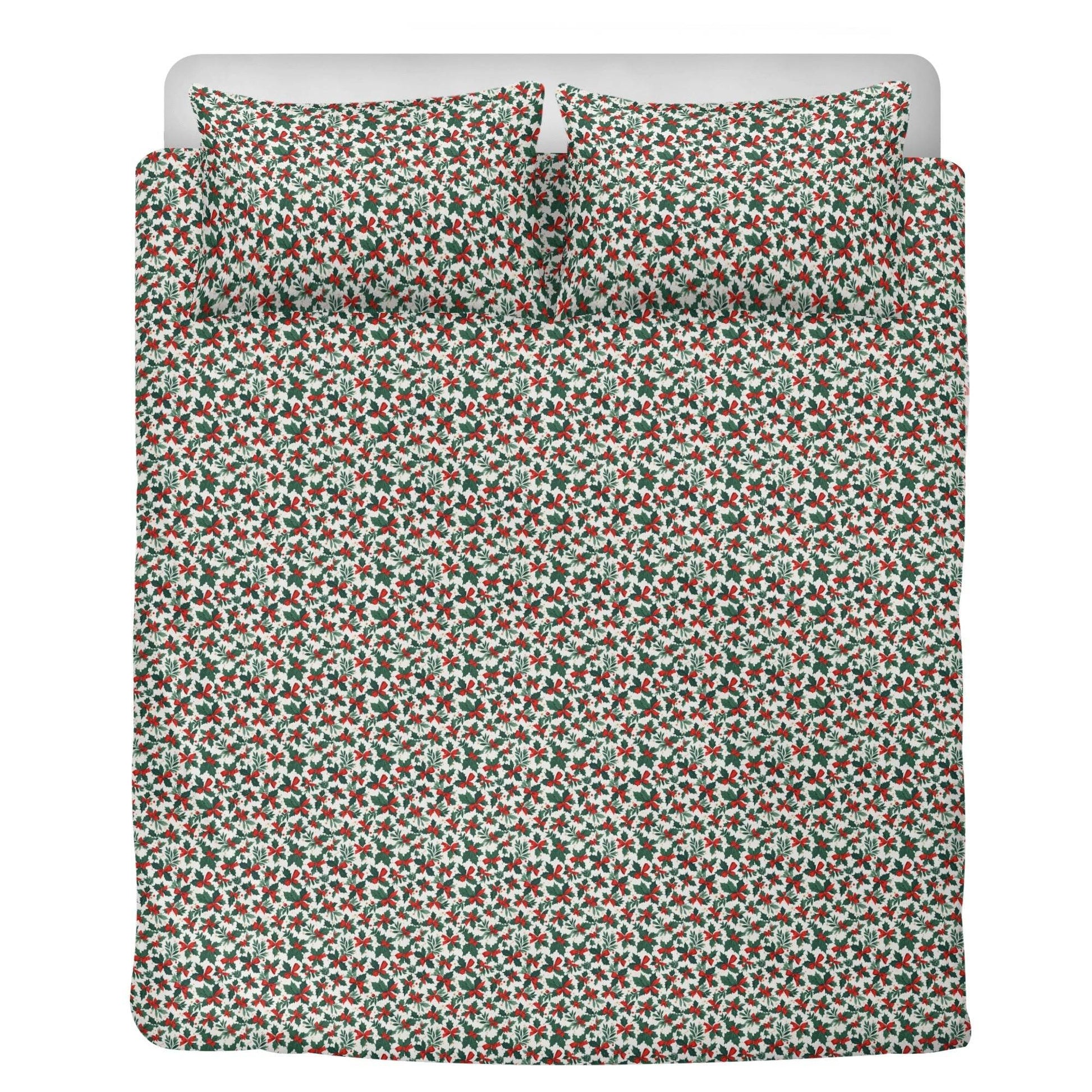 Holly Bows 3 Pcs Beddings - DeRose Seasonal
