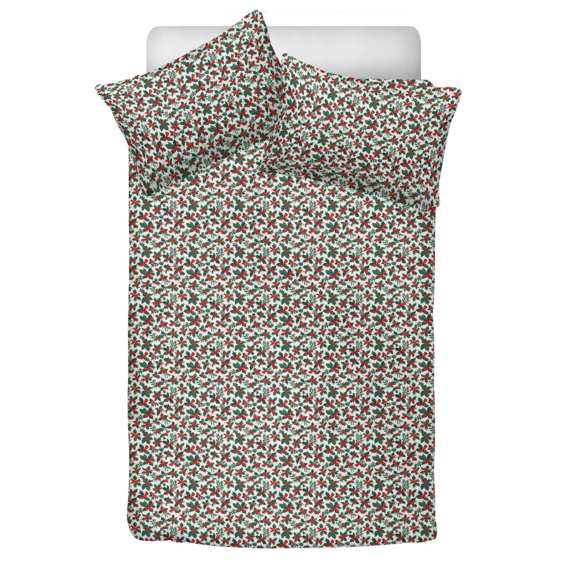 Holly Bows 3 Pcs Beddings - DeRose Seasonal