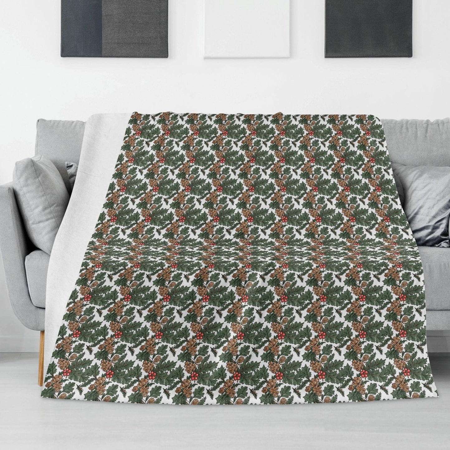 Holly Pine Flannel Breathable Blanket 4 Sizes - DeRose Seasonal