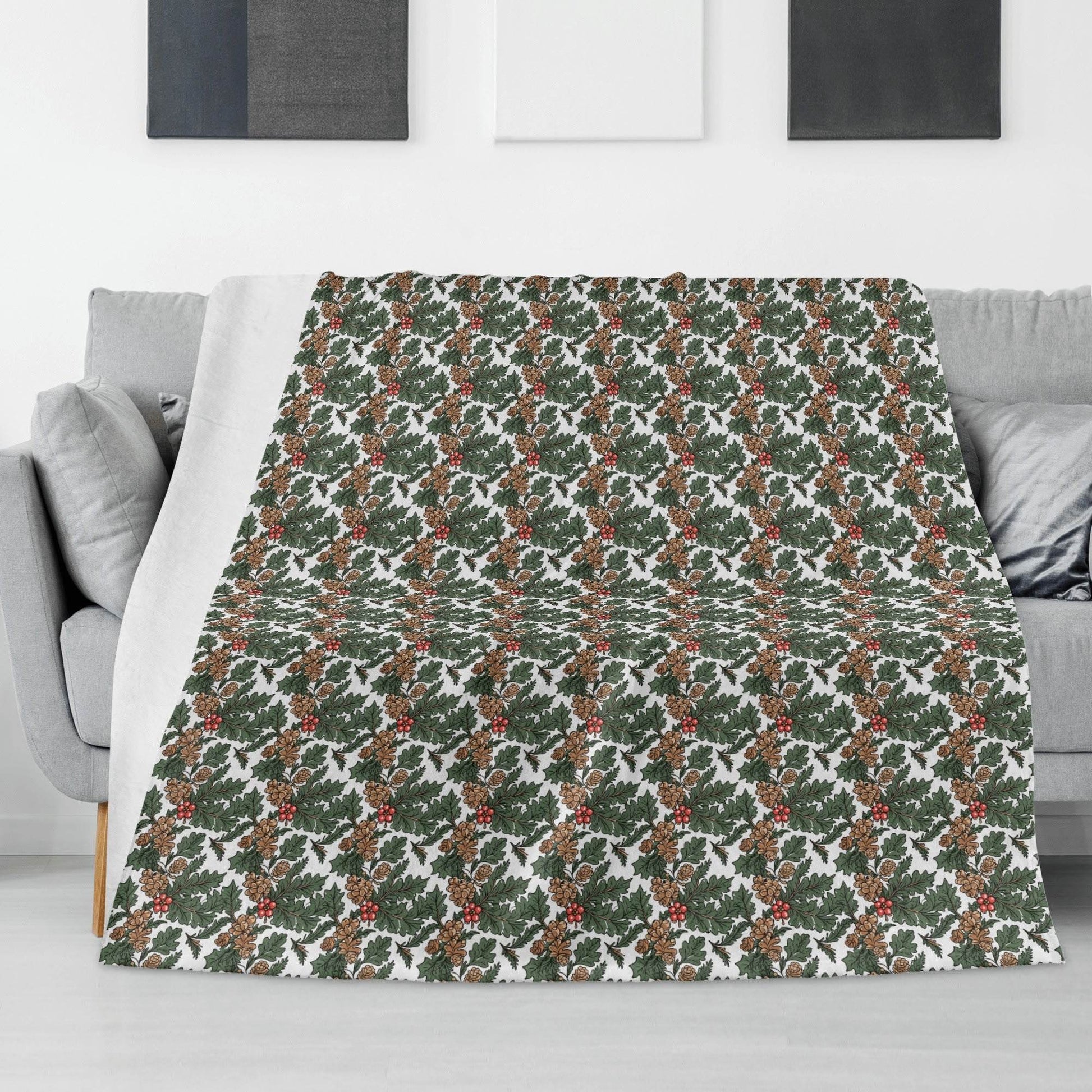 Holly Pine Flannel Breathable Blanket 4 Sizes - DeRose Seasonal