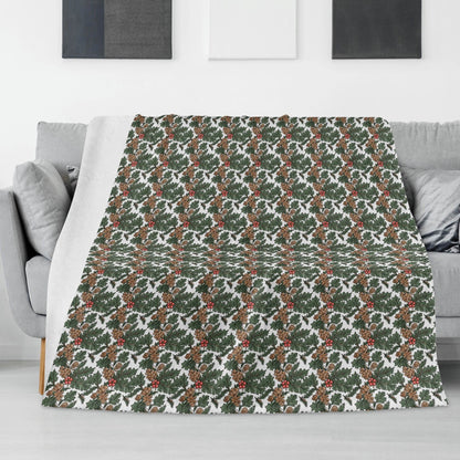 Holly Pine Flannel Breathable Blanket 4 Sizes - DeRose Seasonal