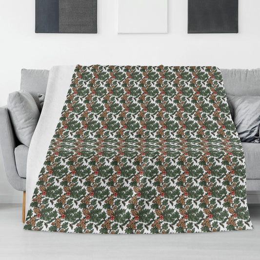 Holly Pine Flannel Breathable Blanket 4 Sizes - DeRose Seasonal