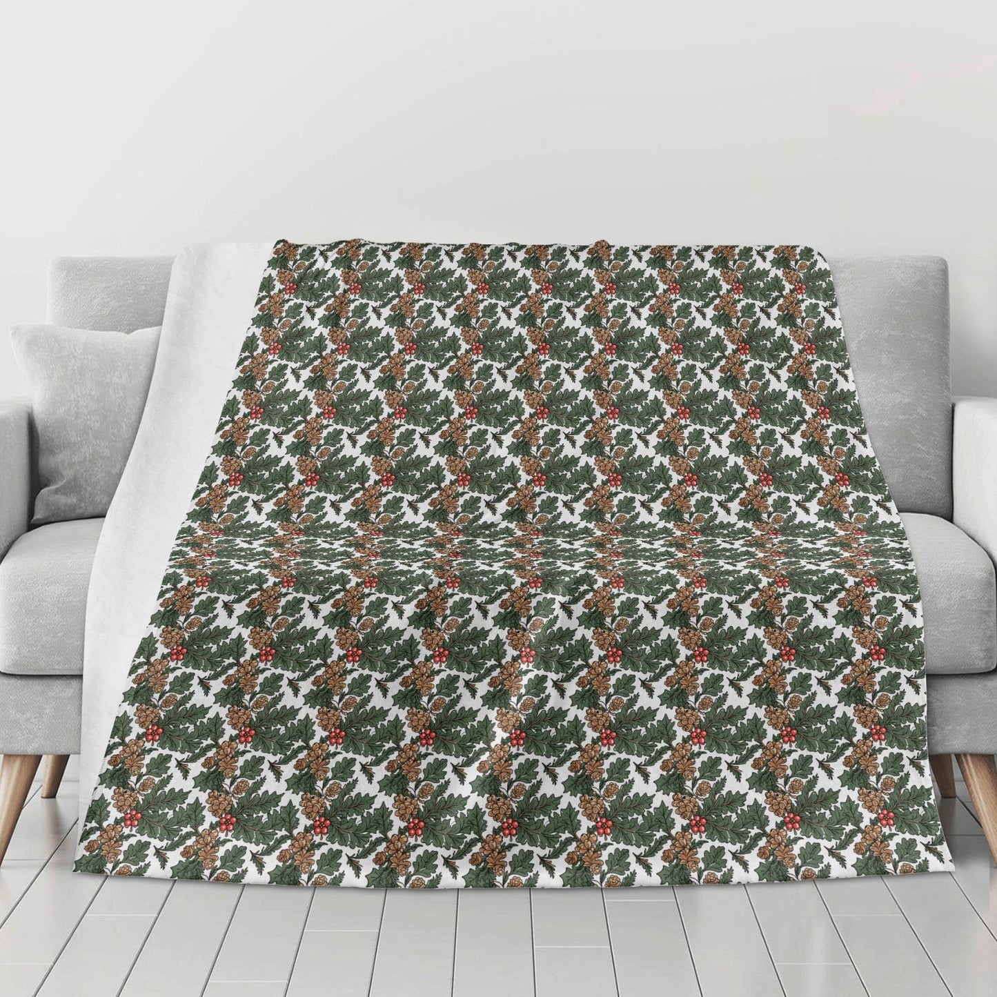 Holly Pine Flannel Breathable Blanket 4 Sizes - DeRose Seasonal
