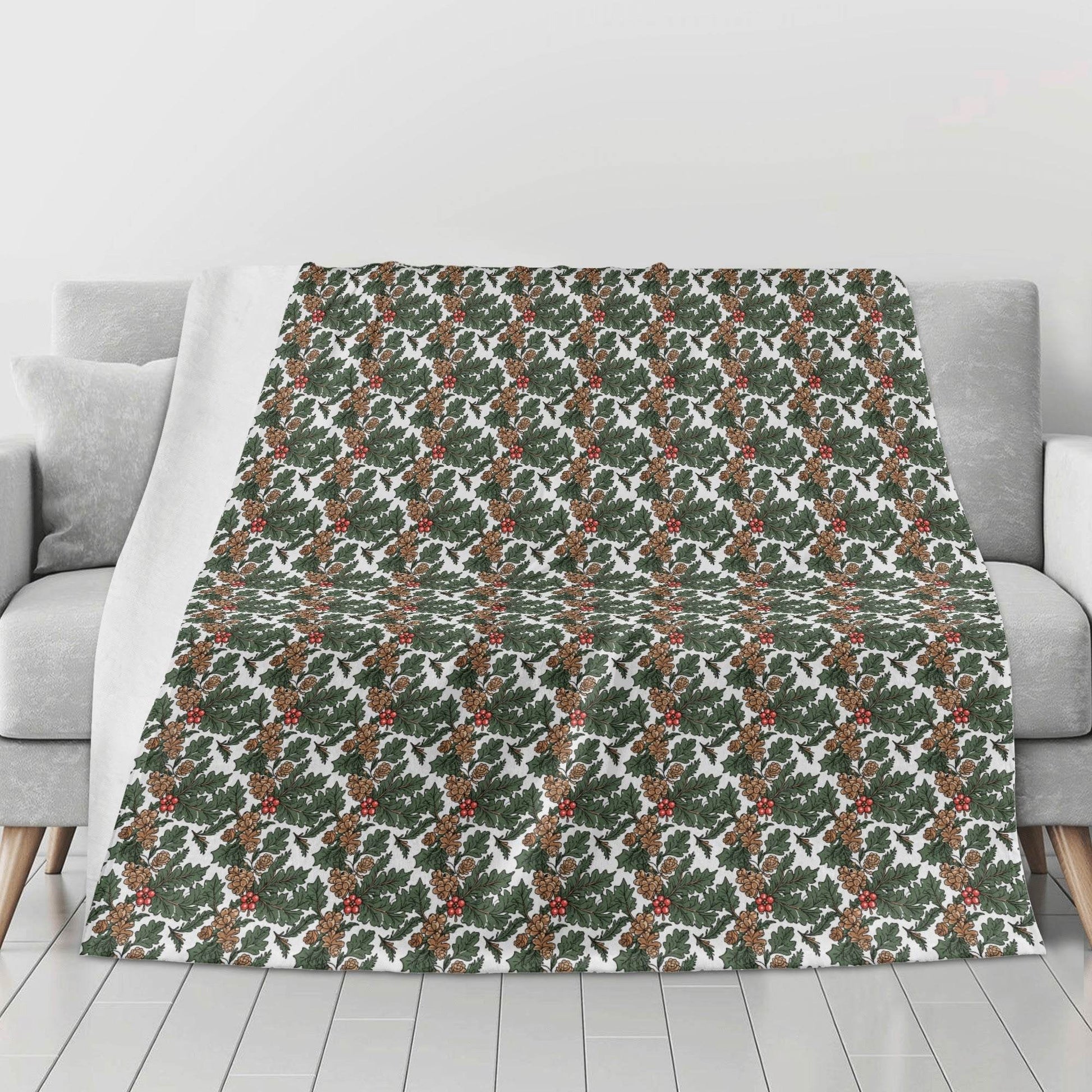 Holly Pine Flannel Breathable Blanket 4 Sizes - DeRose Seasonal
