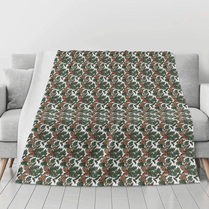 Holly Pine Flannel Breathable Blanket 4 Sizes - DeRose Seasonal
