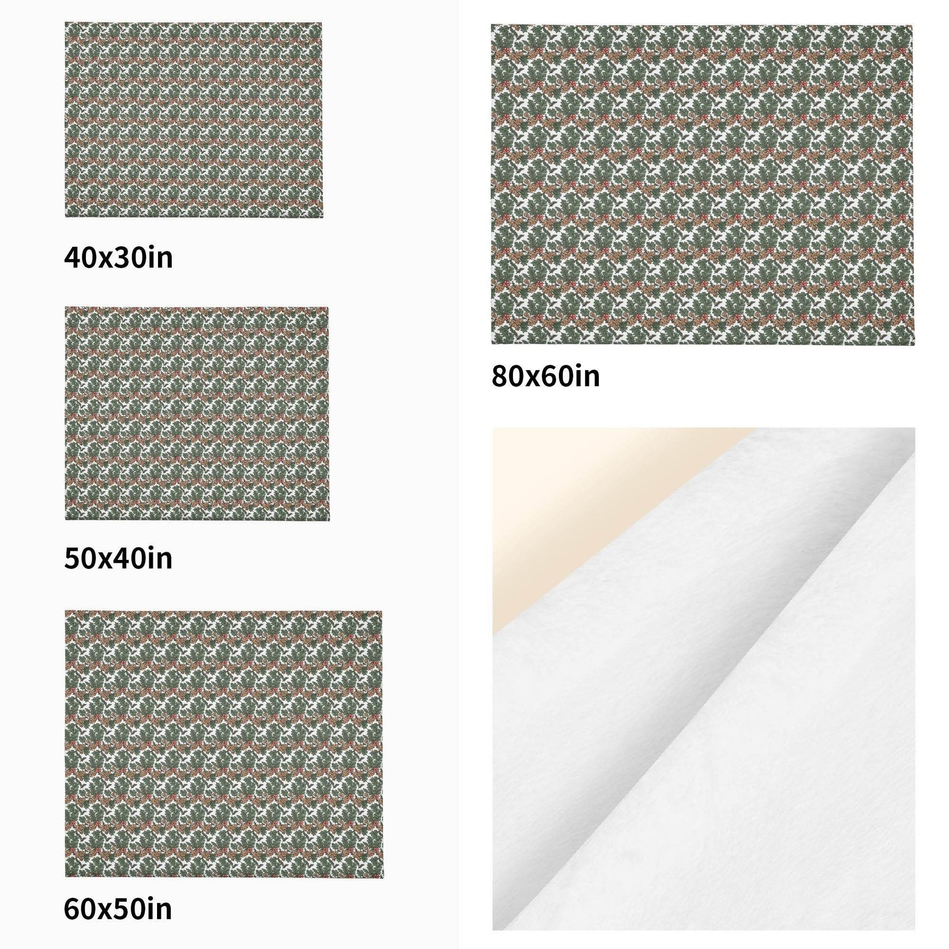 Holly Pine Flannel Breathable Blanket 4 Sizes - DeRose Seasonal