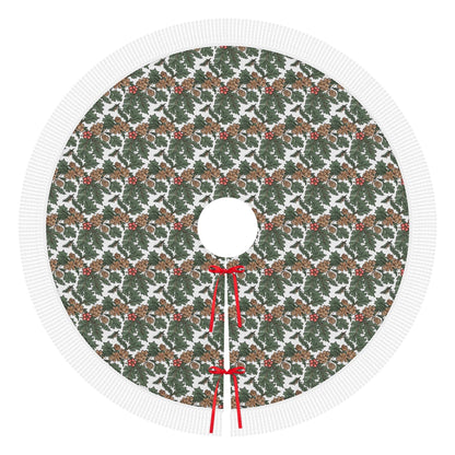 Holly Pine Fringed Christmas Tree Skirts - DeRose Seasonal