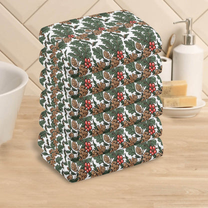 Holly Pine Hand Towels (6 Pcs) - DeRose Seasonal