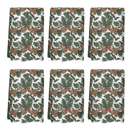 Holly Pine Hand Towels (6 Pcs) - DeRose Seasonal