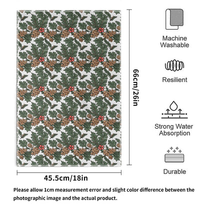 Holly Pine Hand Towels (6 Pcs) - DeRose Seasonal