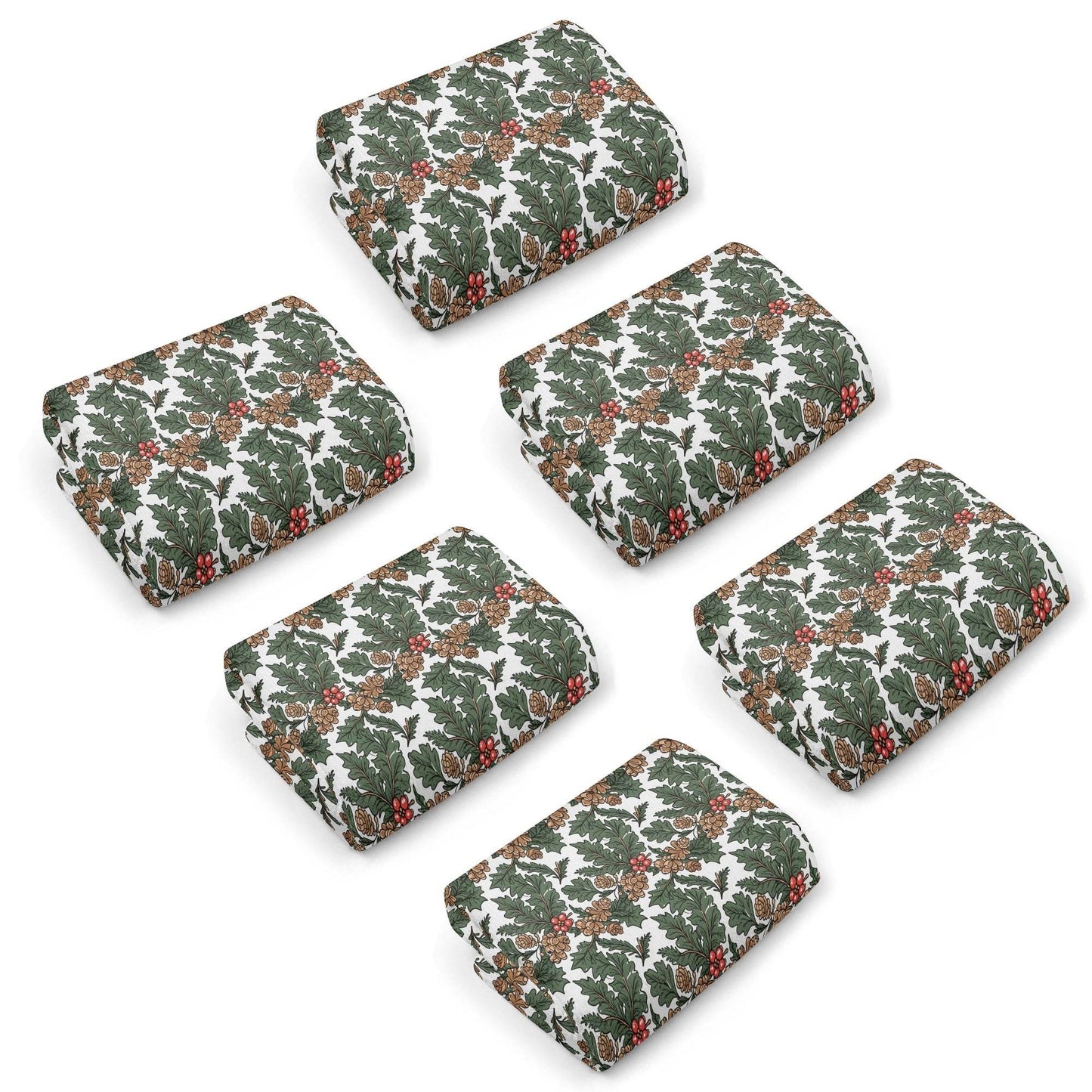 Holly Pine Hand Towels (6 Pcs) - DeRose Seasonal