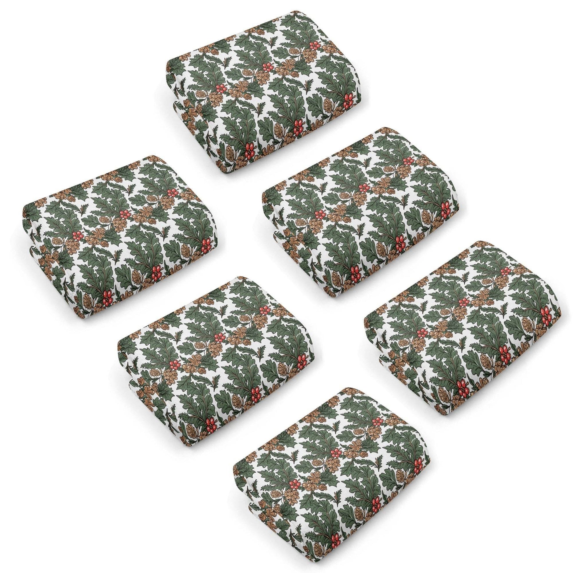 Holly Pine Hand Towels (6 Pcs) - DeRose Seasonal