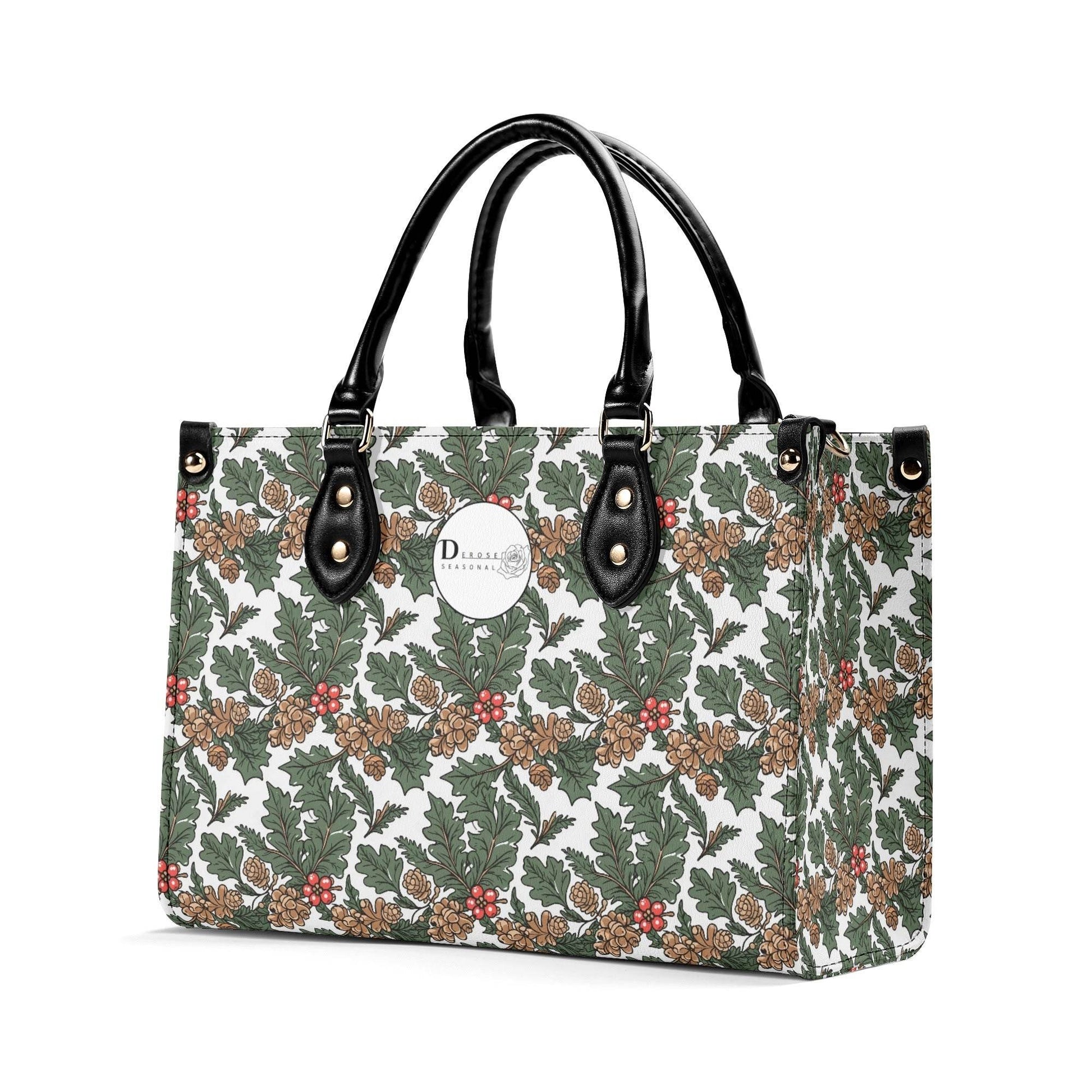 Holly Pine Luxury Women Leather Handbag (3 sizes) - DeRose Seasonal