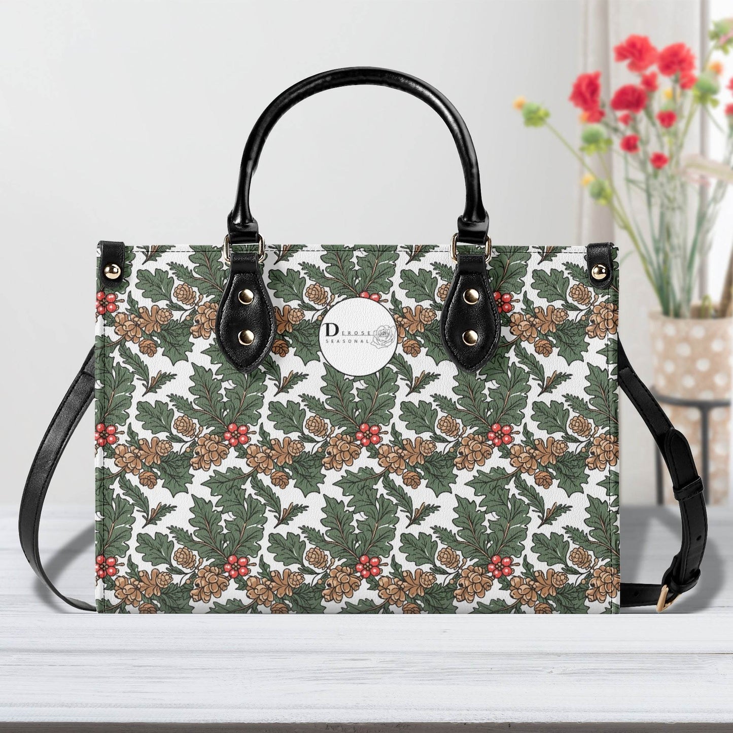 Holly Pine Luxury Women Leather Handbag (3 sizes) - DeRose Seasonal