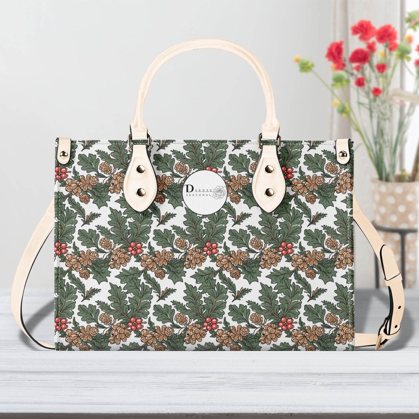 Holly Pine Luxury Women Leather Handbag (3 sizes) - DeRose Seasonal