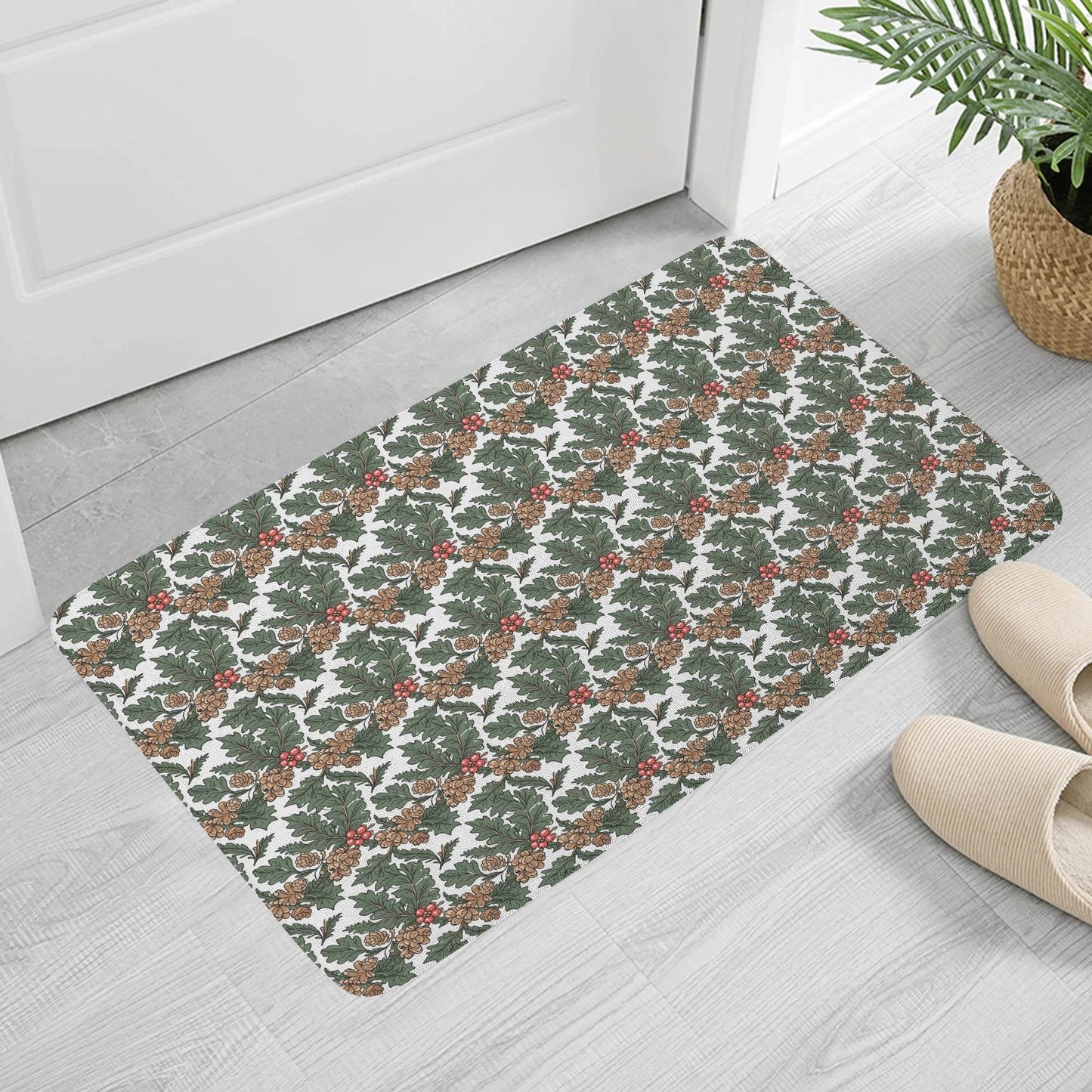 Holly Pine Plush Indoor Doormat - DeRose Seasonal