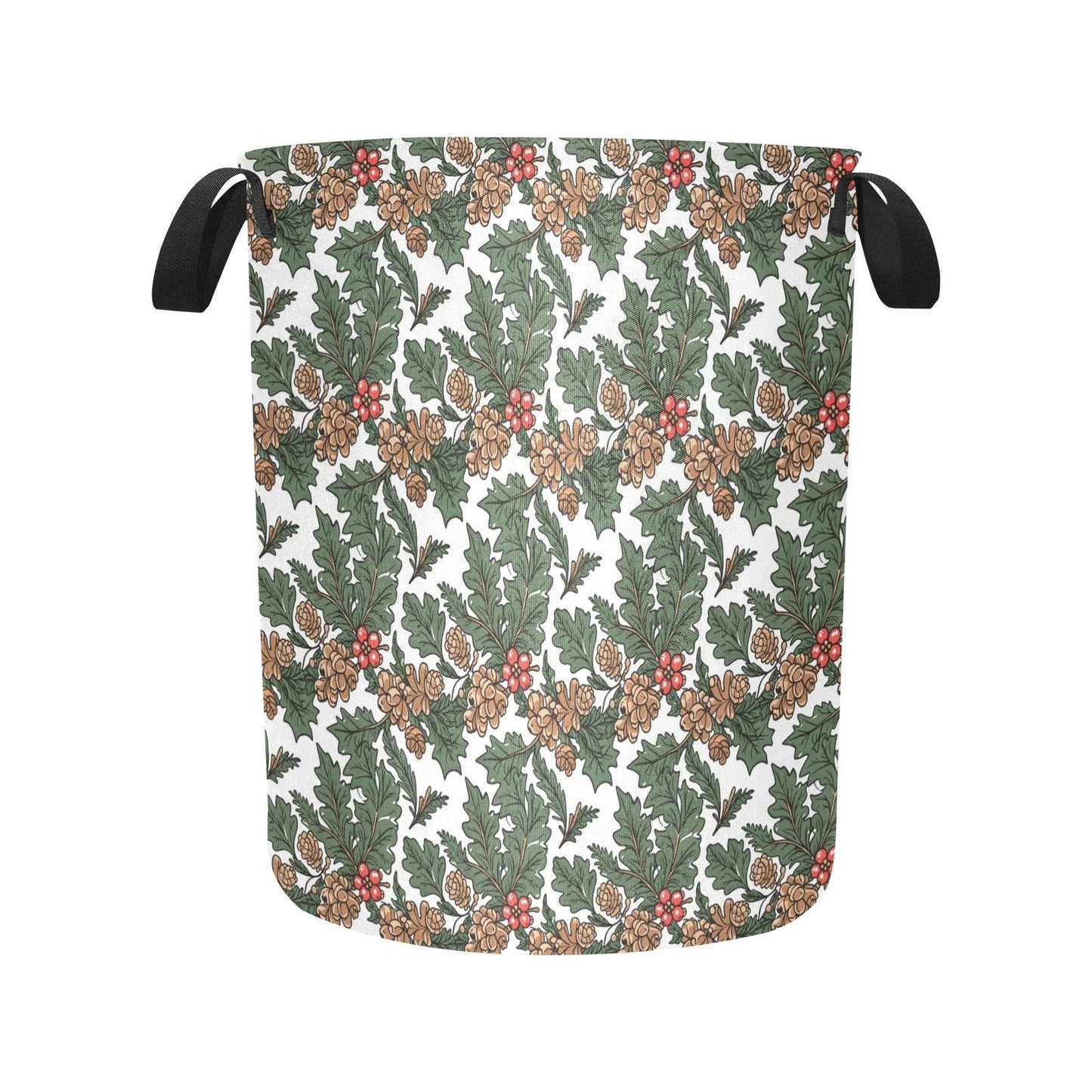 Holly Pine Polyester Laundry and Blanket Basket - DeRose Seasonal
