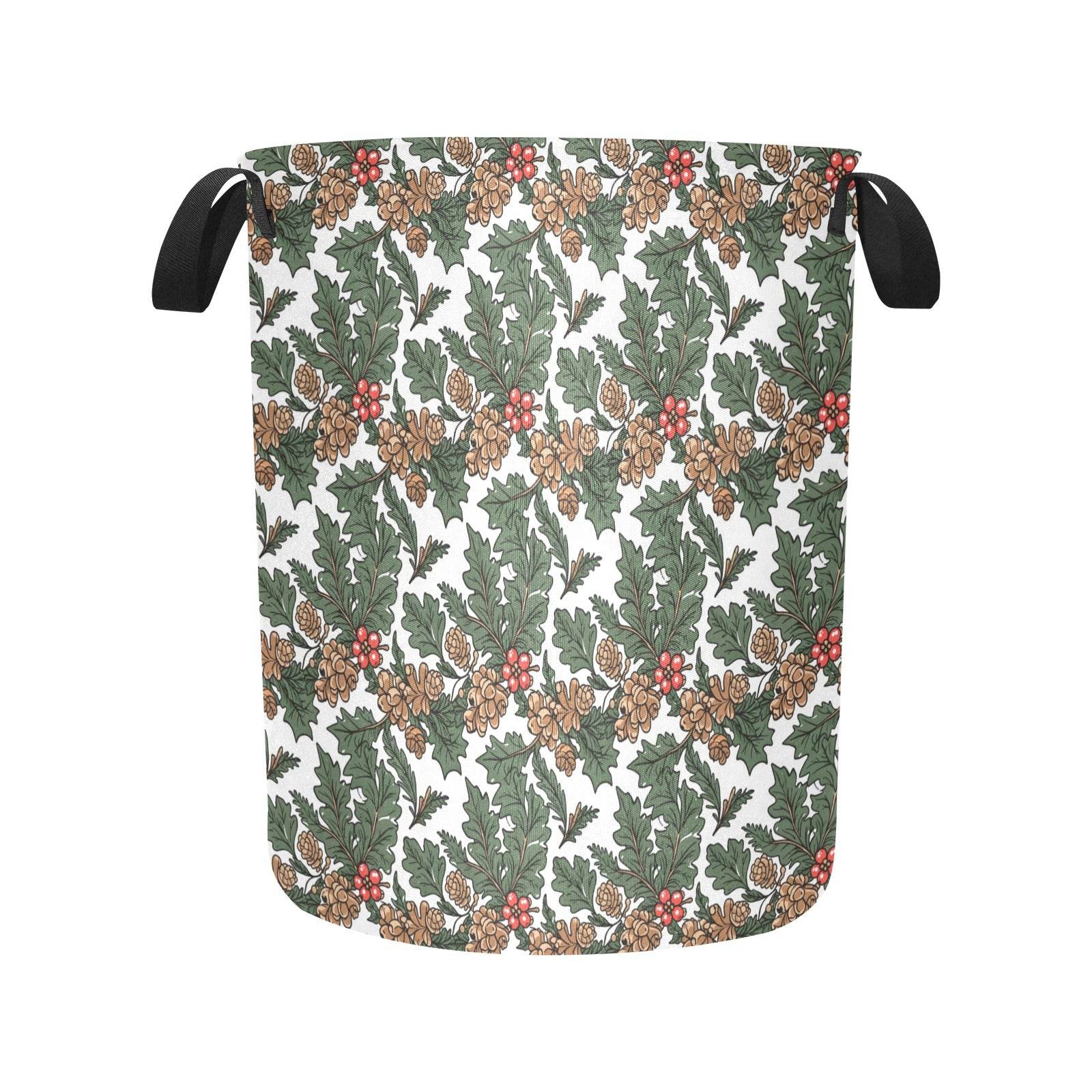 Holly Pine Polyester Laundry and Blanket Basket - DeRose Seasonal