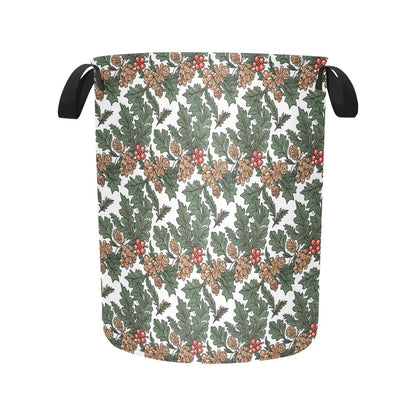 Holly Pine Polyester Laundry and Blanket Basket - DeRose Seasonal
