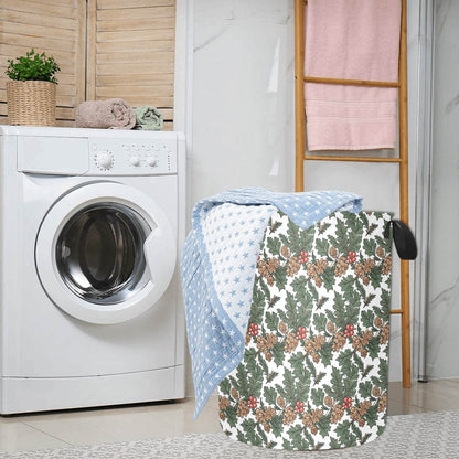 Holly Pine Polyester Laundry and Blanket Basket - DeRose Seasonal