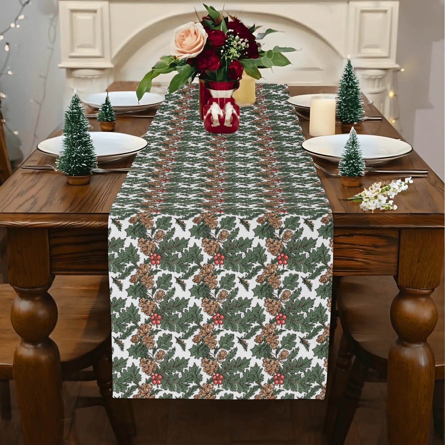 Holly Pine Polyester Table Runner - DeRose Seasonal