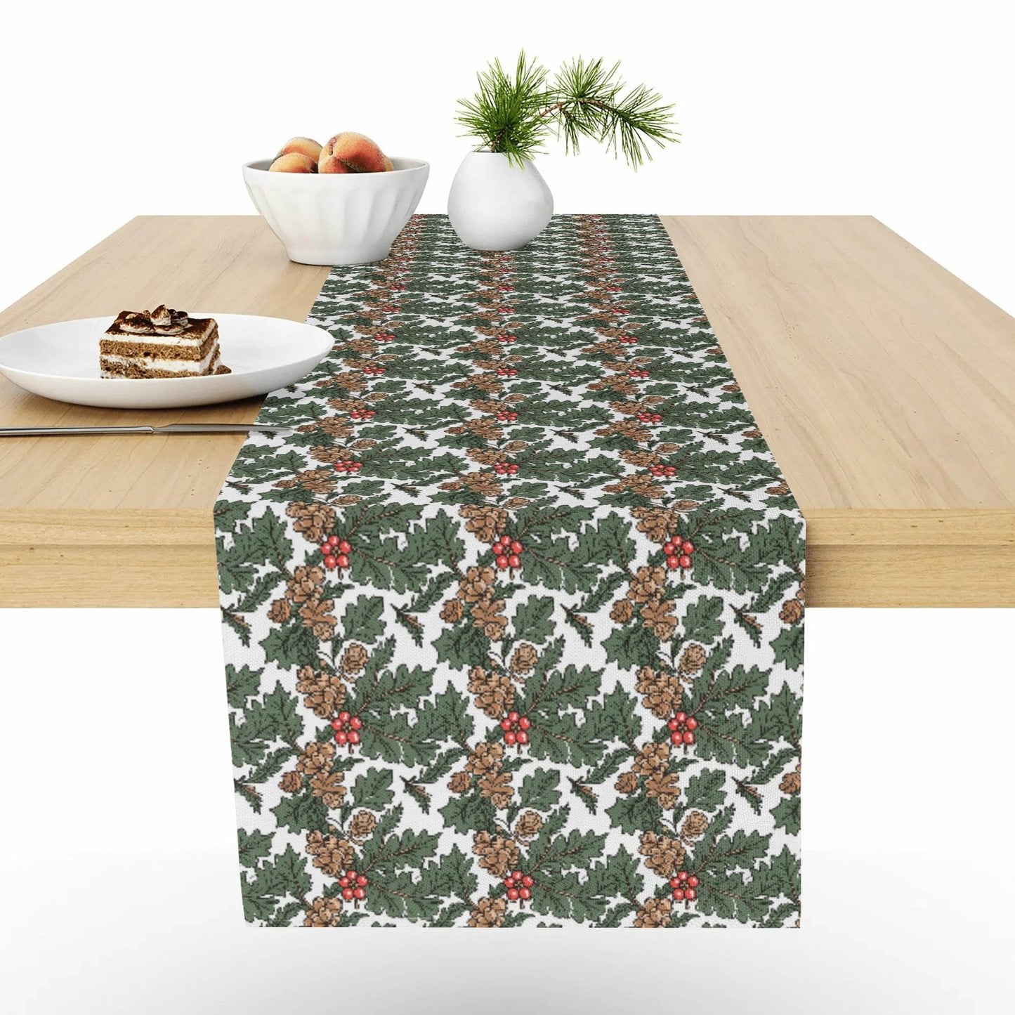 Holly Pine Polyester Table Runner - DeRose Seasonal