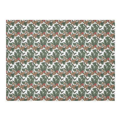 Holly Pine Polyester Tablecloth Polyester Tablecloth 70"x 52" DeRose Seasonal