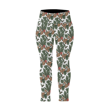 Holly Pine Women's Plus Size High Waited Leggings Women's High Waist Leggings(Plus Size)(ModelL45) - DeRose Seasonal