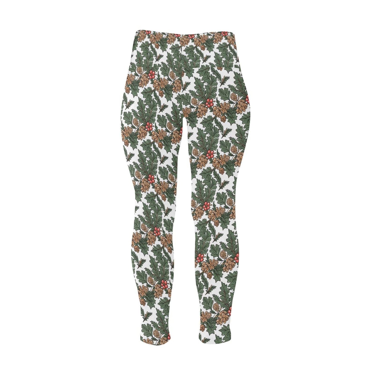 Holly Pine Women's Plus Size High Waited Leggings Women's High Waist Leggings(Plus Size)(ModelL45) - DeRose Seasonal