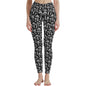 Black and White Mushrooms Women's Polyester Yoga pants Leggings - DeRose Seasonal