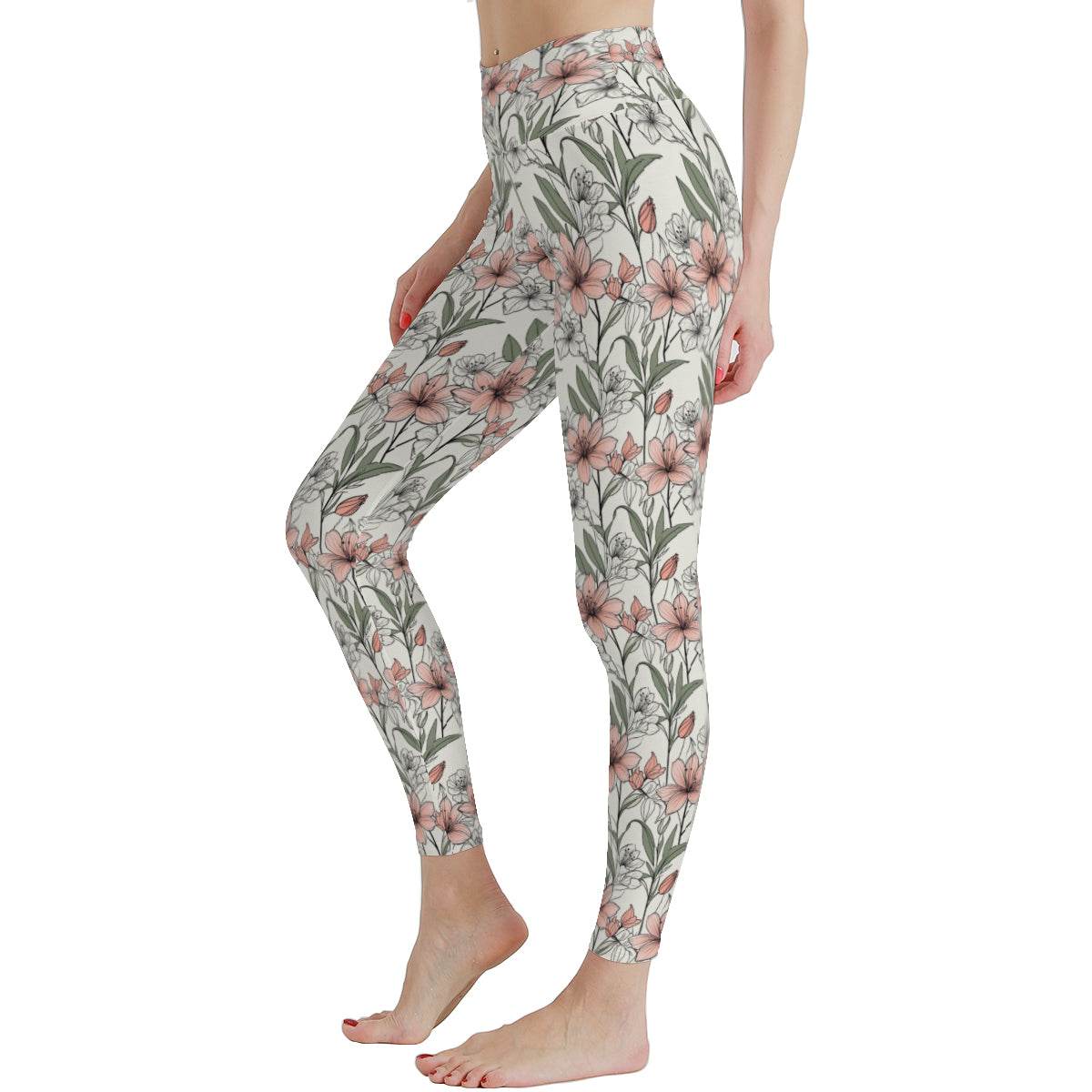 Japan Floral Women's Polyester Yoga pants Leggings - DeRose Seasonal