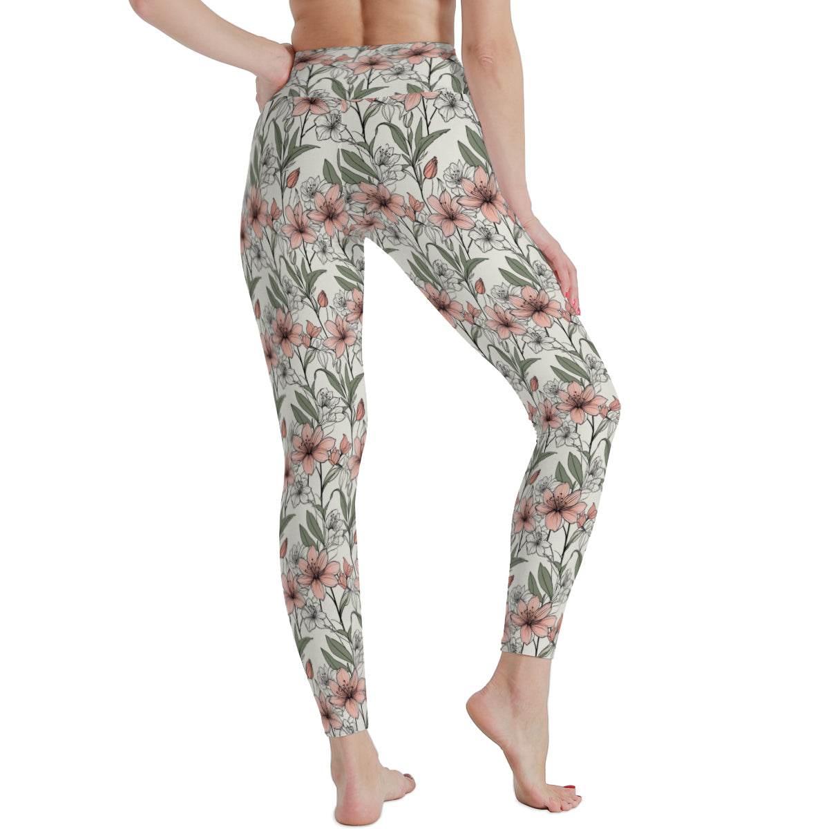 Japan Floral Women's Polyester Yoga pants Leggings - DeRose Seasonal