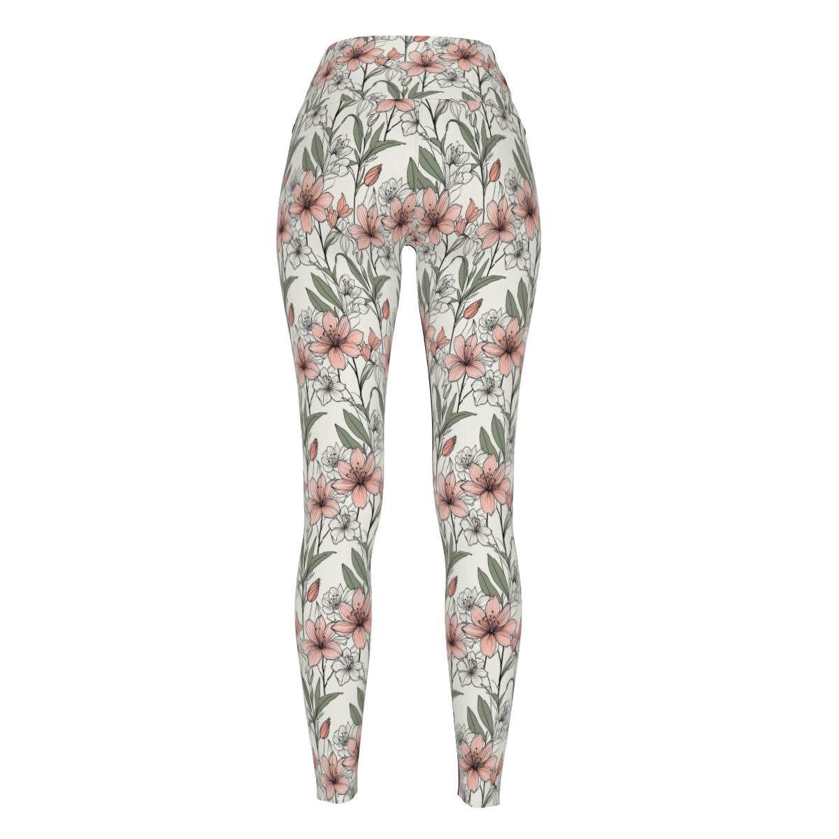Japan Floral Women's Polyester Yoga pants Leggings - DeRose Seasonal
