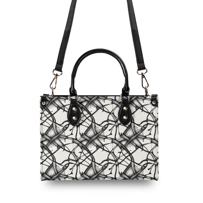Ink Floral Luxury Women's Leather Handbag (3 sizes) - DeRose Seasonal