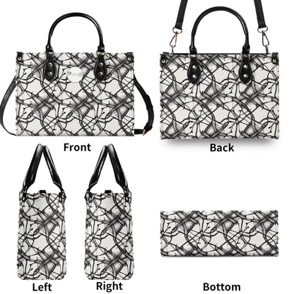 Ink Floral Luxury Women's Leather Handbag (3 sizes) - DeRose Seasonal